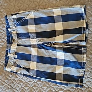 Blue Plaid Shorts with Belt Loops